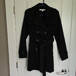 DKNY Elegant Black Trench Coat for Women